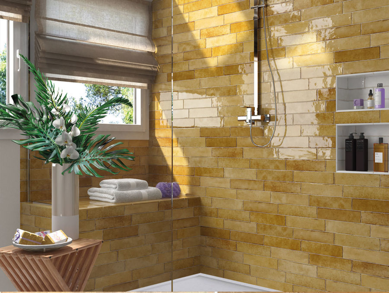 Equipe Tribeca Pollen High Gloss 2.4x9.84 Porcelain  Tile