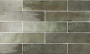 Equipe Tribeca Sage Green High Gloss 0.5x8 Porcelain Jolly