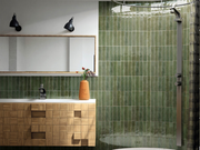 Equipe Tribeca Sage Green High Gloss 2.4x9.84 Porcelain  Tile