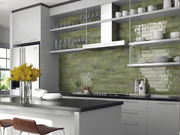 Equipe Tribeca Sage Green High Gloss 2.4x9.84 Porcelain  Tile