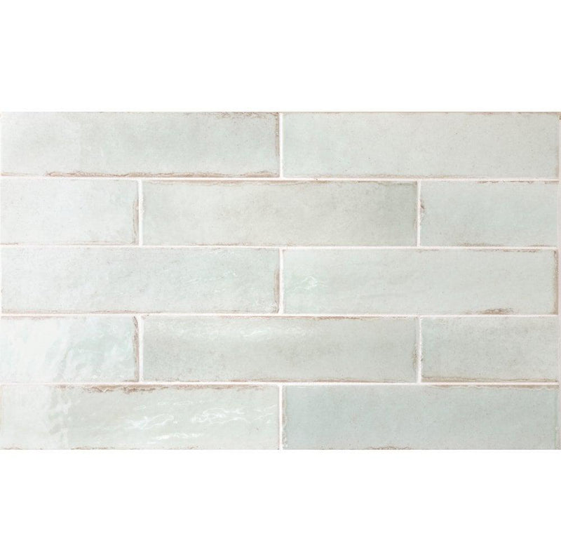 Equipe Tribeca Seaglass Mint High Gloss 0.5x8 Porcelain Jolly