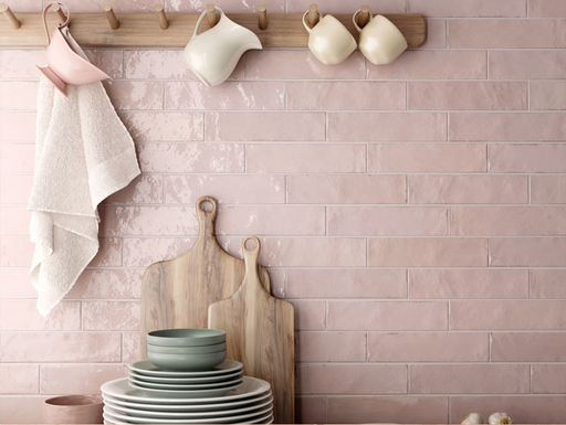 Equipe Tribeca Tea Rose High Gloss 2.4x9.84 Porcelain  Tile