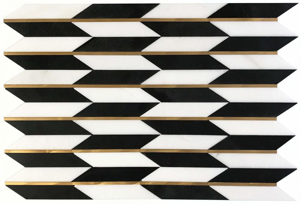 Era White And Black 1x4 Honed Mixed Mosaic — Solidshape