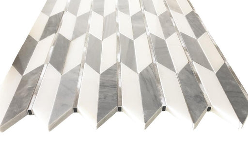 Era White And Grey 1x4  Honed Mixed  Mosaic