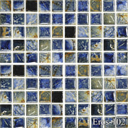 Eros Autumn 1-1/8x1-1/8 Square Glazed, Textured Porcelain  Mosaic