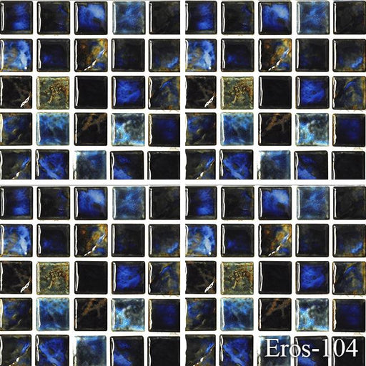 Eros Summer 1-1/8x1-1/8 Square Glazed, Textured Porcelain  Mosaic