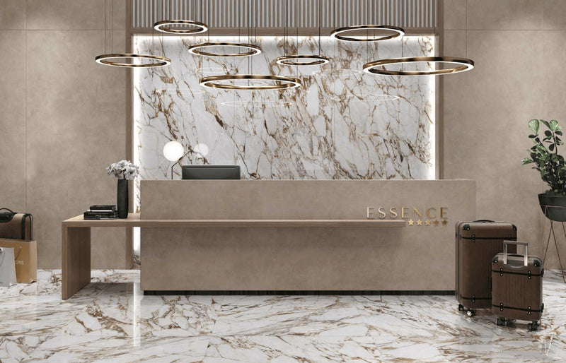 Exotic Stone Cosmopolitan Arabescato Oro Polished 24x48 Porcelain  Tile
