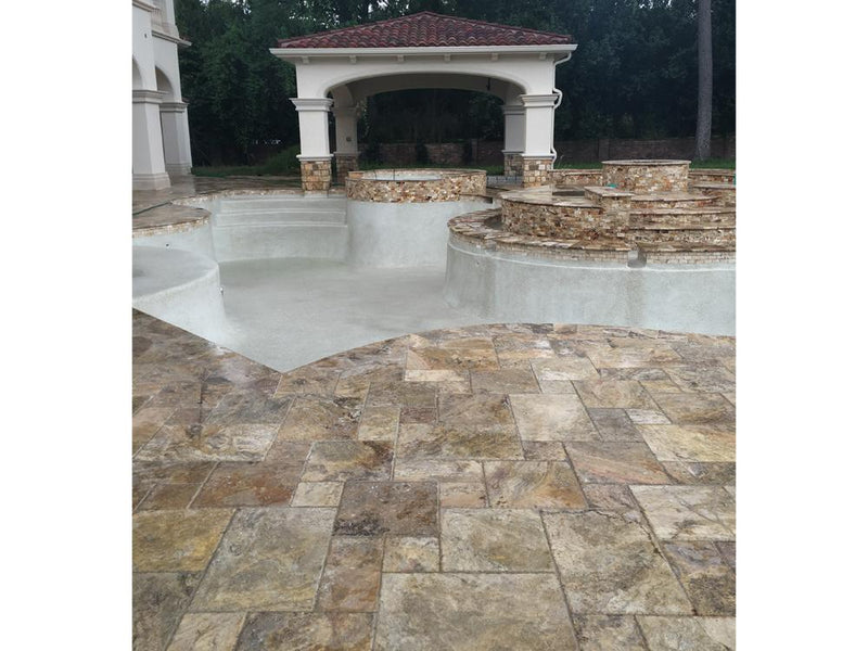 Fantastico Classic Travertine Tile Pattern Brushed Chiseled