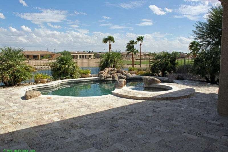 Fantastico Travertine Paver 6x12 Tumbled   1.25 inch