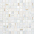 Ferrara Bianco With Brass 1x1 Square Honed Mix, Mixed  Mosaic