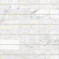 Ferrara Bianco Brass Deco Marble Tile - Honed 3x6, 3/8 in