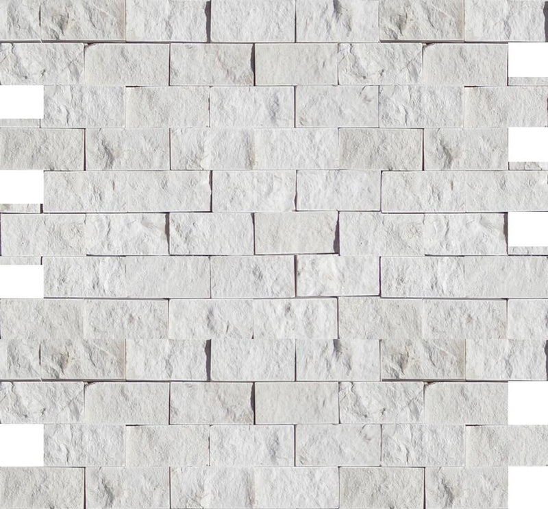 Freska 1x2  Splitface Limestone  Mosaic