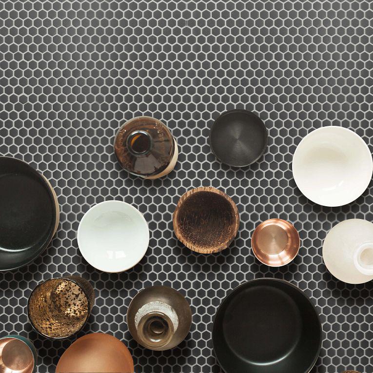 Geometro 2.0 Eclipse Hexagon Matte Glass  Mosaic