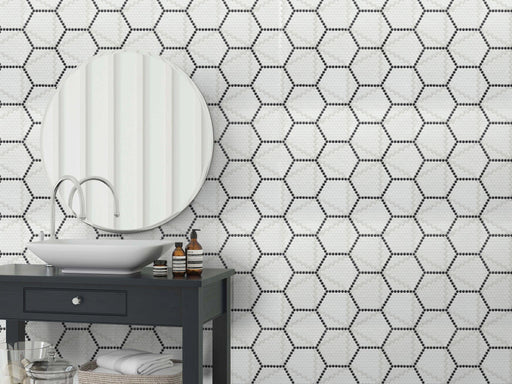 Geometro 2.0 Metro Downtown Hexagon Matte Glass  Mosaic