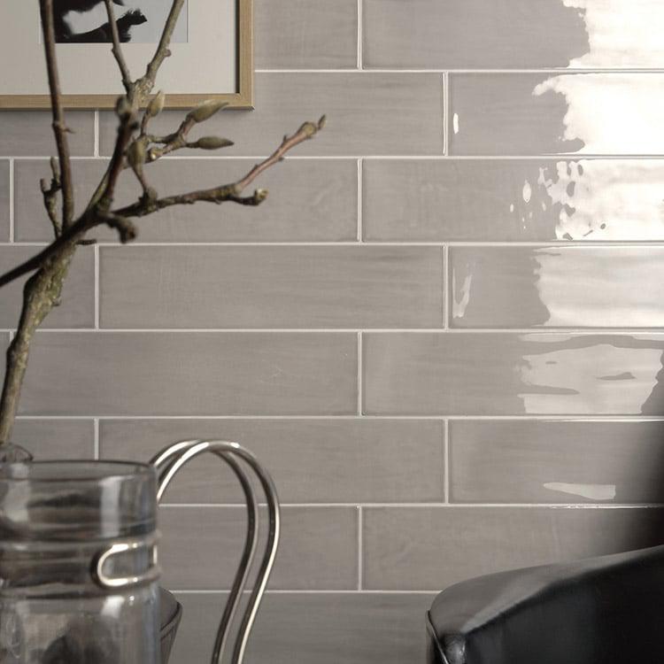 Gioia Greige Glossy 4x16 Porcelain  Tile