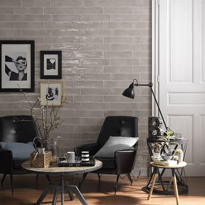 Gioia Greige Glossy 4x16 Porcelain  Tile