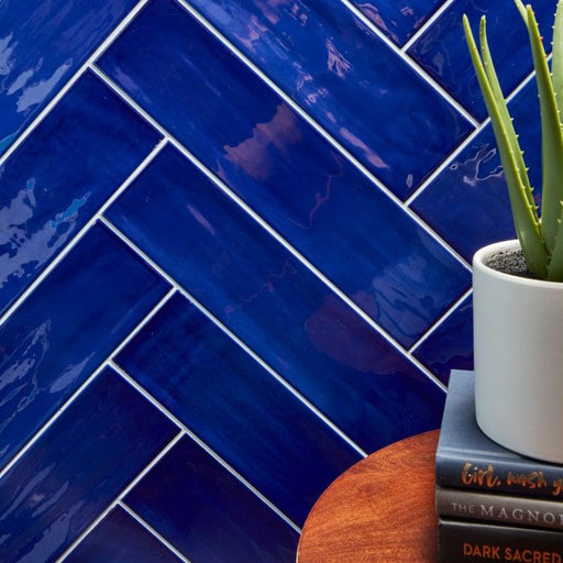 Gioia Navy Glossy 4x16 Porcelain  Tile