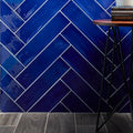 Gioia Navy Glossy 4x16 Porcelain  Tile