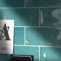 Gioia Turquoise Glossy 4x16 Porcelain  Tile