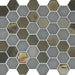 Glam Grey Hexagon Matte, Glossy Glass  Mosaic