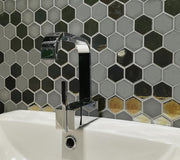Glam Grey Hexagon Matte, Glossy Glass  Mosaic