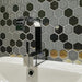 Glam Grey Hexagon Matte, Glossy Glass  Mosaic