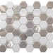 Glam White Hexagon Matte, Glossy Glass  Mosaic