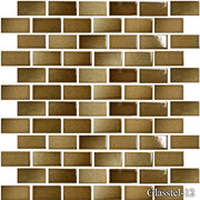 Glasstel Amber 7/8x1-7/8 Subway Matte, Textured Porcelain  Mosaic