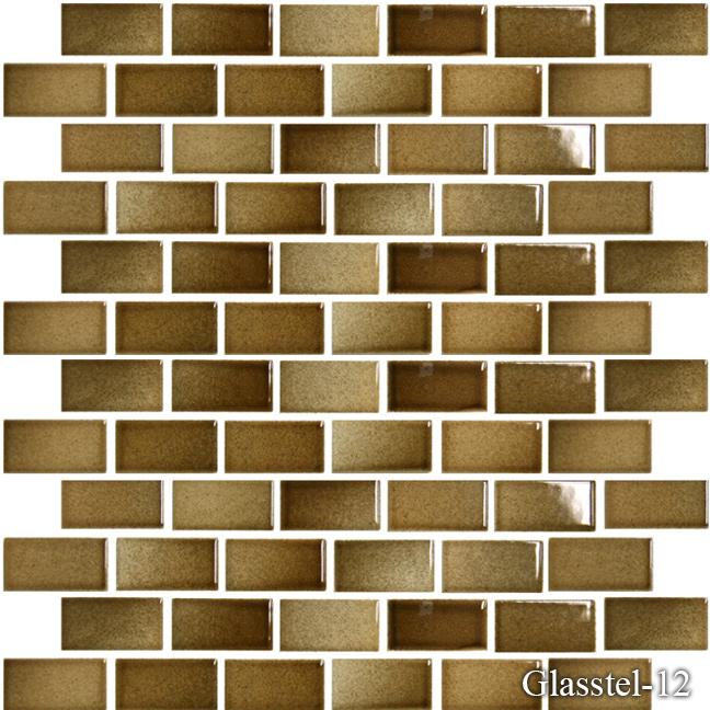 Glasstel Amber 7/8x1-7/8 Subway Matte, Textured Porcelain  Mosaic