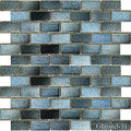 Glasstel Aqua 7/8x1-7/8 Subway Matte, Textured Porcelain  Mosaic