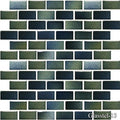 Glasstel Captain Blue 7/8x1-7/8 Subway Matte, Textured Porcelain  Mosaic