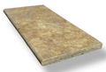 Gold Travertine Coping 12x24 Tumbled Bullnose  2 inch