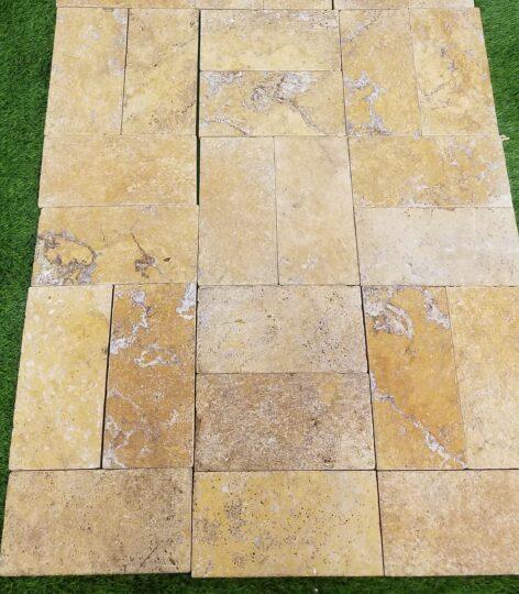 Gold Travertine Paver 12x24 Tumbled   2 inch