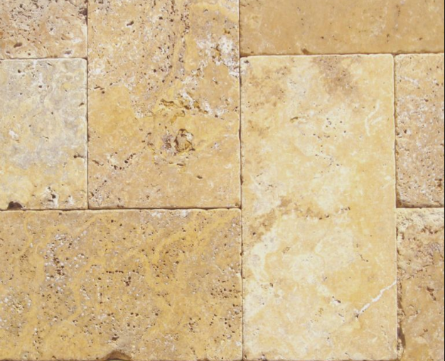 Gold Travertine Paver 6x12 Tumbled   1.25 inch