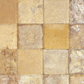 Gold Travertine Paver - Unfilled Brushed Chiseled 6x6 in 1.25 in