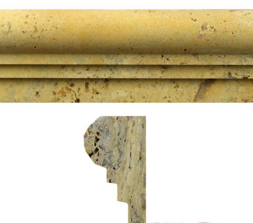 Gold Travertine Trim 12 Honed     Double Ogee