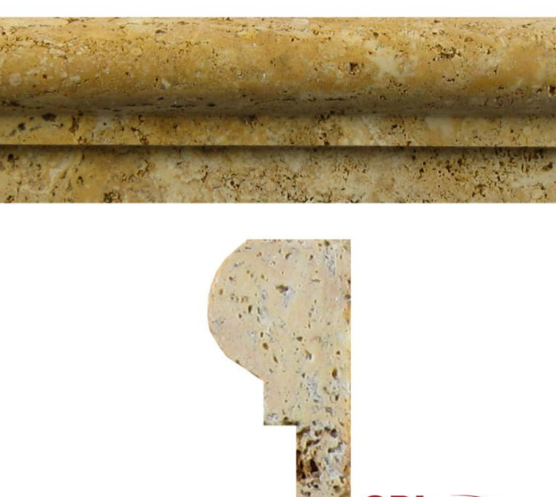 Single Ogee Gold Travertine Trim 12 Honed Single Ogee — Solidshape
