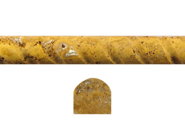 Gold Travertine Trim 1x12 Honed Rope Liner — Solidshape