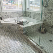 Grigio Basketweave Polished Marble  Mosaic