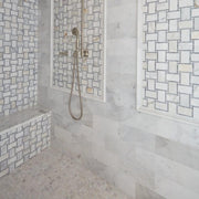 Grigio Basketweave Polished Marble  Mosaic