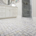 Grigio Basketweave Polished Marble  Mosaic