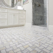 Grigio Basketweave Polished Marble  Mosaic