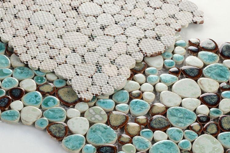 Growing Grass Pebble  Porcelain  Mosaic