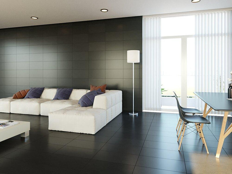 Harley Lux Black Semi Polished 12x24 Porcelain  Tile