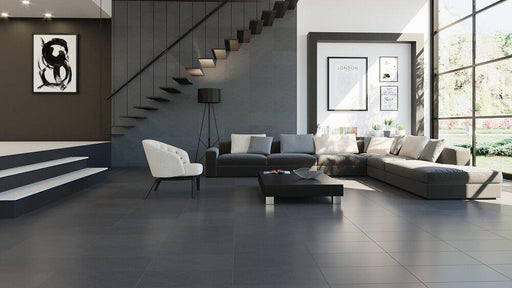 Harley Lux Graphite Semi Polished 12x24 Porcelain  Tile