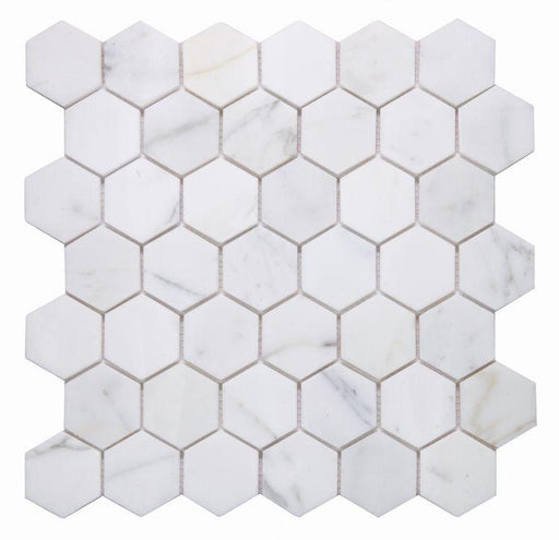 Hexagon Calacatta Gold 2x2  Honed Marble  Mosaic