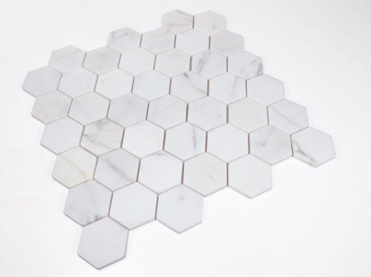 Hexagon Calacatta Gold 2x2  Honed Marble  Mosaic