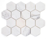 Hexagon Calacatta Gold 3x3  Honed Marble  Mosaic