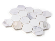 Hexagon Calacatta Gold 3x3  Honed Marble  Mosaic