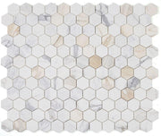 Hexagon Calacatta Gold 3x3  Polished Marble  Mosaic